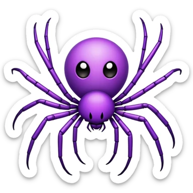 cute 2D simple purple spider sticker
