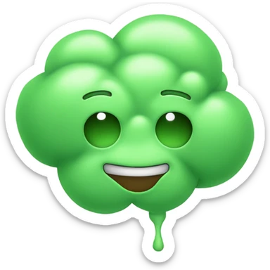 Big green fart cloud sticker