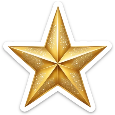 a large sparkle star where each point has a different pattern or texture, varied patterns on single sparkle sticker