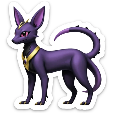 Shiny Dark Edgy Gothic Gloomy Futuristic Salandit-Umbreon-Espeon-Anubis-Hybrid (Full body) sticker