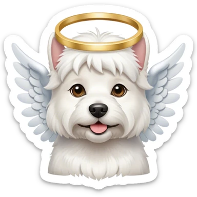 Angel dog white terrier sticker