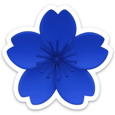 I said sakura (cherry blossom) in Navy rich royal blue shade. No leaves. But in emoji please! sticker