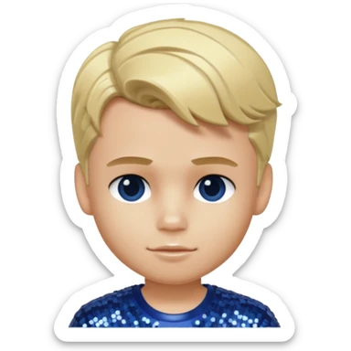 Cameron from Bratz Boyz with blonde hair and dark blue sequin outfit sticker
