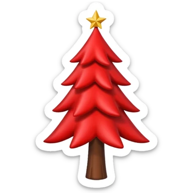 Red tree with Christmas tree on top sticker
