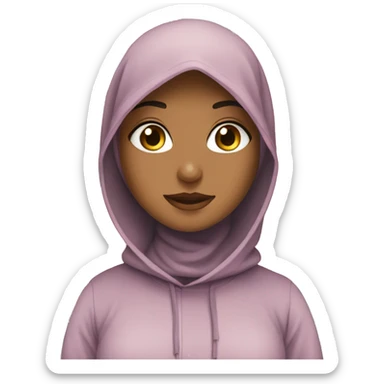 Hijabi girl wearing hoodie  sticker