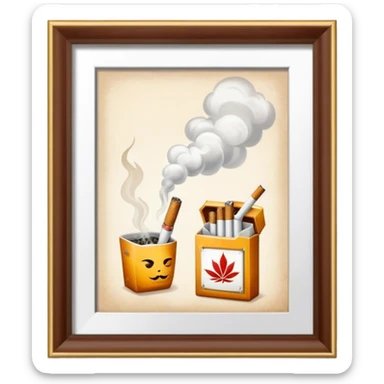 fine china print , cigarette, with smoke  sticker