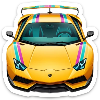 A retro sticker of a Lamborghini Sian sticker