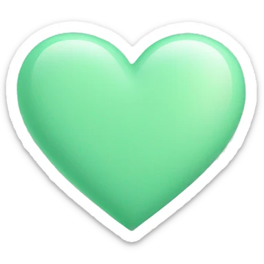 pastel green heart sticker