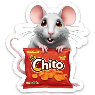 rat eating hot cheetos sticker