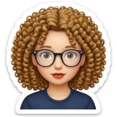 una chica con rizos y  con gafas sticker