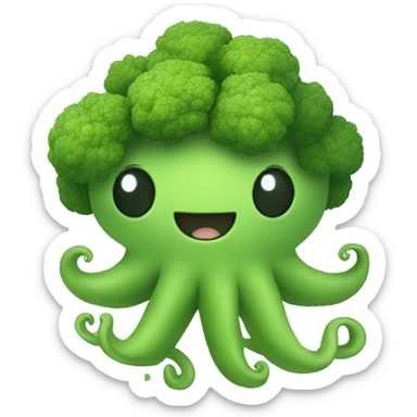Kawaii broccoli octopus sticker