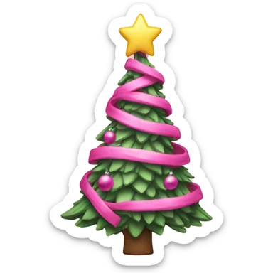 pink christmas tree sticker