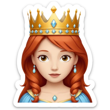 red  haired brown princess sticker