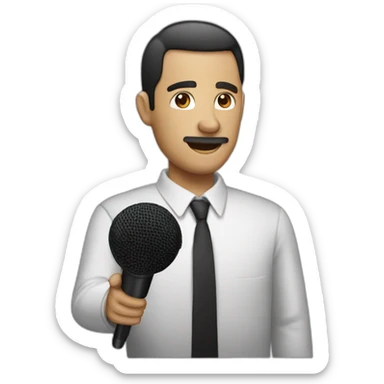 Man with microphone in mani sticker