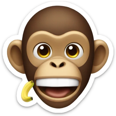 Monkey with a banana in mouth sticker