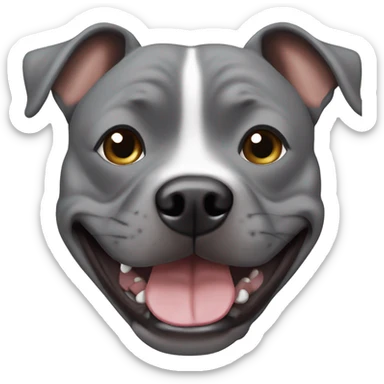 gray, happy staffordshire terrier sticker