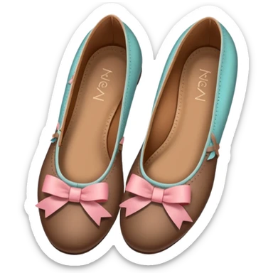 Brown ballerina shoes with bows sticker