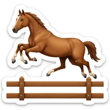 a horse jumping over the fence sticker