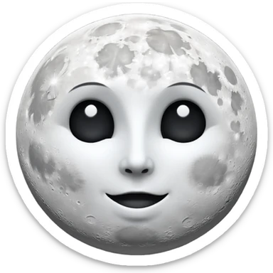 1/4 white moon in black sky sticker