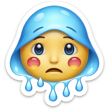 El emoji de llorar tragándose sus lágrimas  sticker