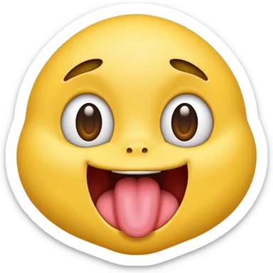 Emoji with tongue out and eyes looking up sticker