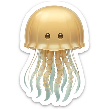 pale cream colored jellyfish with gentle bell-shaped body sticker