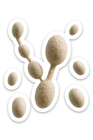 batteri della candida fluttuano in aria, IPERREALISTICO 4K sticker