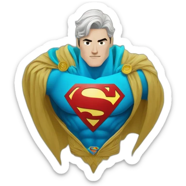 Superman with ornament of Kazakhstan sticker
