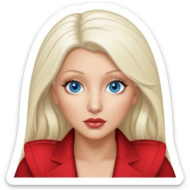Christina Aguilera with blue eyes, long  platinum blonde hair sticker