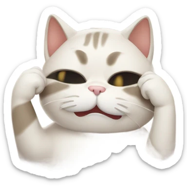 face palm laughing cat  sticker