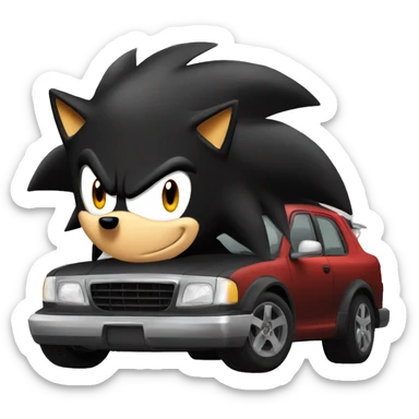 Shadow the hedgehog as a car  sticker