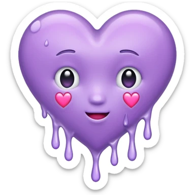Drippy pastel Violet heart sticker