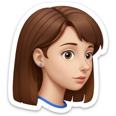 girl with big nose, side view sticker