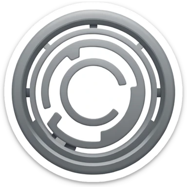 flat minimalist icon of a circle made of Crenels sticker