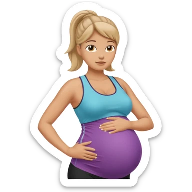 pregnant woman exercicing sticker