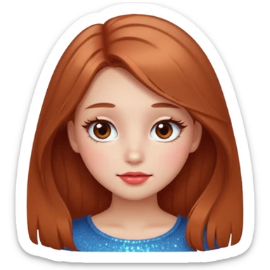 Shy pretty red cheeks blushing kong lashes sparkle sticker