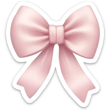 Light pastel Pink bow ribbon tied  sticker