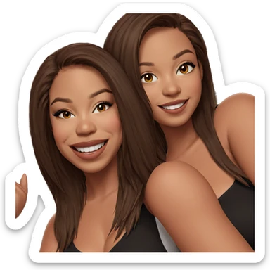 girls with brown hair smiling sticker