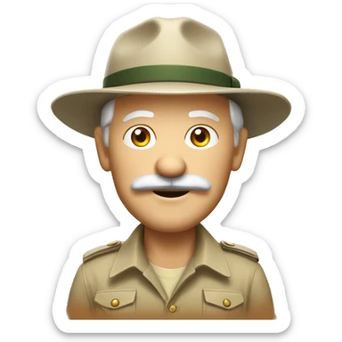 Old White South African safari guide with moustache with pants sticker