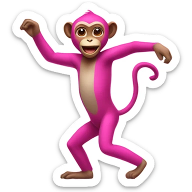 Pink dancing monkey sticker