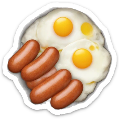 pan with eggs an sausages  sticker