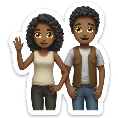 Two girls two boys  sticker