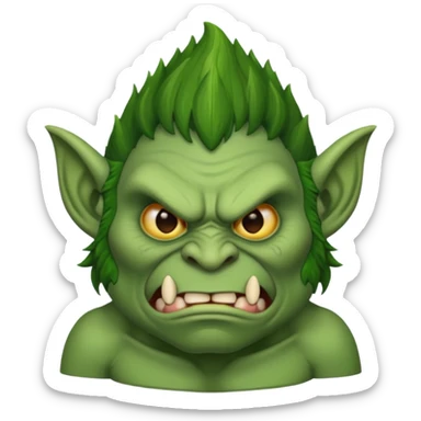 Trolls face sticker