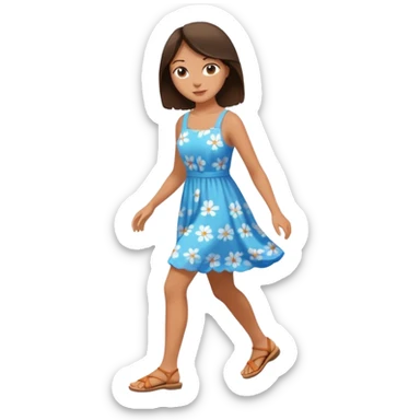 Brunette girl stepping sticker