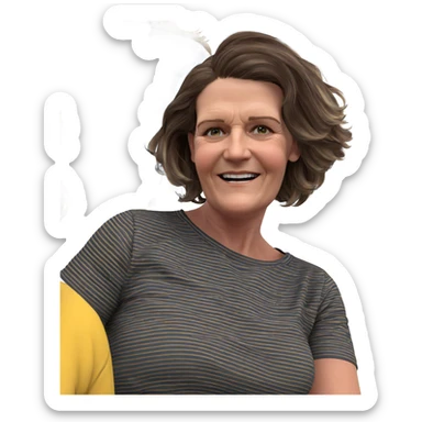 happy girls in striped outfits sticker