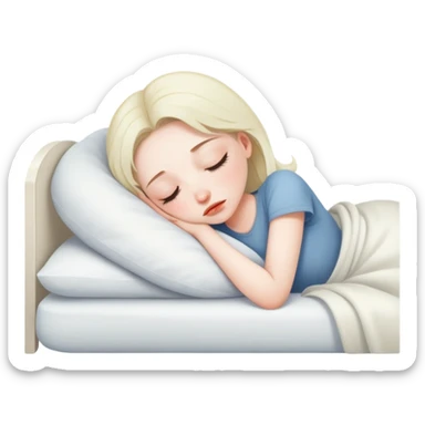 sleepy girl at home sticker