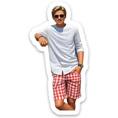 boy in white shirt outdoors sticker