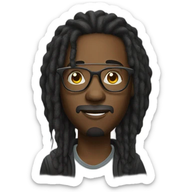 Black male film Photographer with glasses with dreadlocks sticker