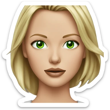 ultra realistic charlize theron green eyes wearing shirt sticker