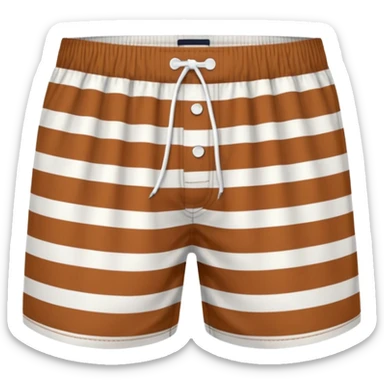 Brown and white checkered boxer shorts sticker